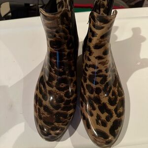 JCREW Leopard Rain boots. Size 6. Hardly worn.